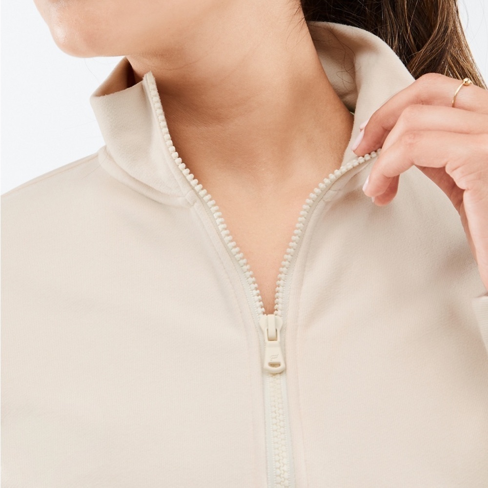 Fabletics Kat Half Zip Pullover Tapioca Cream Swe… - image 3